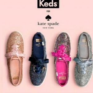 Kate Spade × Keds Blue Sparkling Champion Glitter  Sneakers